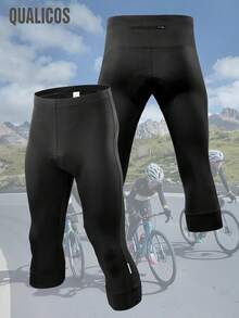1pc Men's Outdoor Cycling Shorts, 4D Soft Breathable Silicone Padded, Rear Pocket, Outdoor Sports 7-Inch Shorts, Spring/Summer - Black - View 4