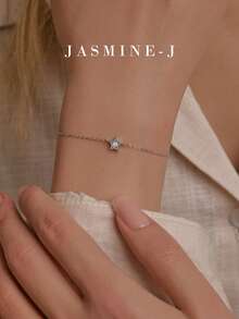 1 chiếc vòng tay bạc S925 đính đá Zirconia hình ngôi sao, vòng tay ngôi sao, vòng tay Zirconia, vòng tay vàng, không gây dị ứng, vòng tay ngôi sao năm cánh nhỏ, tối giản và đa năng, giản dị và thanh lịch, phù hợp cho nữ giới đeo hàng ngày/dự tiệc. - Nhiều màu - Xem 6