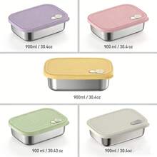 Recipiente de alimentos de acero inoxidable 304, caja sellada apilable para refrigerador que mantiene la frescura, caja de almacenamiento de frutas, verduras y carnes con tapa, caja de conservación de alimentos de gran capacidad, adecuada para el almacenamiento y organización de alimentos en la cocina - Multicolor - Ver 32