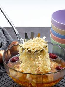 1 muỗng múc canh bằng thép không gỉ cán tre, muỗng lọc dùng cho khách sạn, nhà hàng, lẩu, mì. - Nhiều màu - Xem 6
