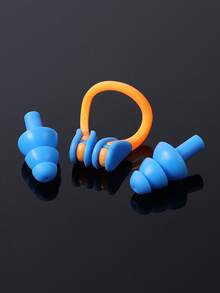 1 Juego de Pinza Nasal + 2 Tapones para los Oídos, Equipo de Protección Auditiva Antiagua de Silicona para Natación, 5 Opciones de Color - Juego de tapones para los oídos y pinzas para la nariz - Ver 9