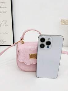 1pc Girl's Crocodile Embossed PU Flap Magnetic Closure Handbag Shoulder Bag, Suitable For All Seasons Daily Use - A - View 5