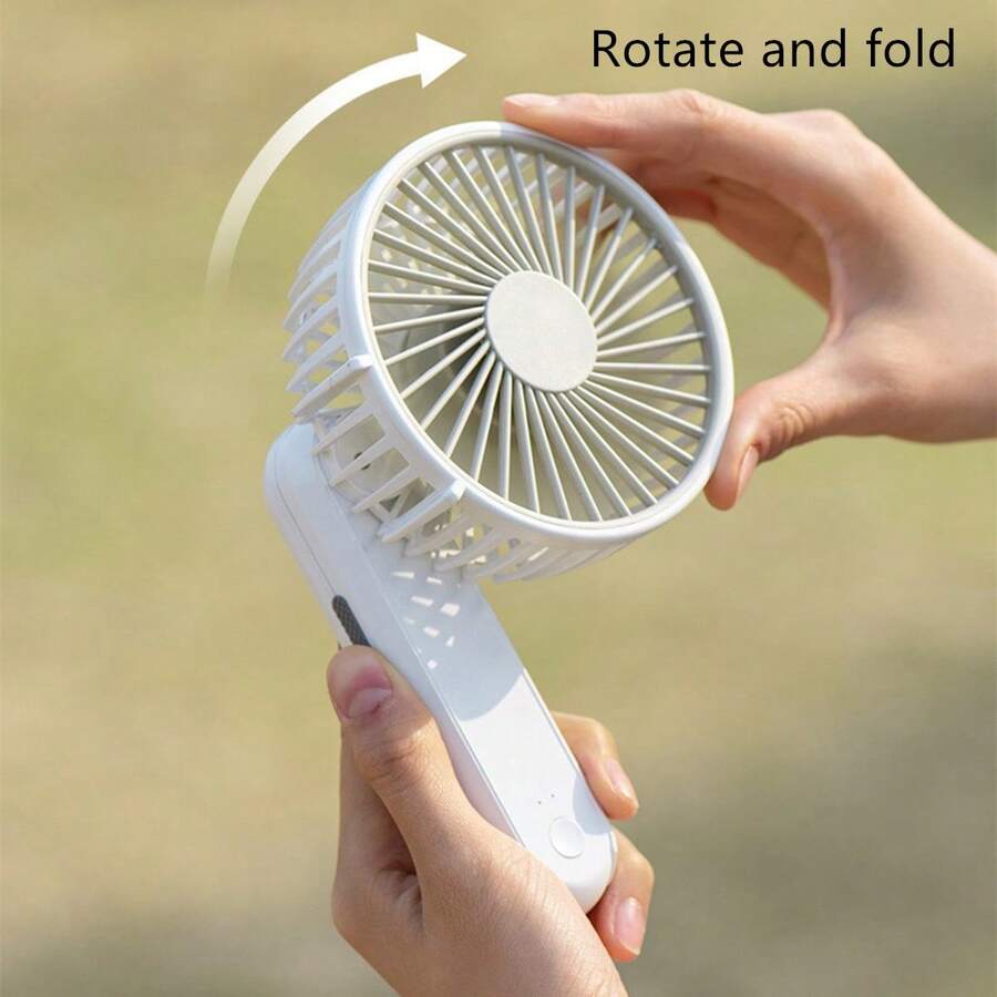 Foldable Handheld Mini Fan, Dual-Use Desktop & Portable, USB Rechargeable 3-Speed Quiet, Student Dorm Personal Neck Fan, 1200mAh Large Capacity Long-Lasting - Handheld Folding Model - View 1