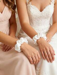 10 piezas Scrunchies de pelo de seda, accesorios para el cabello, regalo de propuesta de dama de honor, Scrunchies de seda blanca, lazos de seda para el cabello, adecuados para recuerdos de fiesta, accesorios para el cabello de boda, diseño no dañino, relleno de caja de regalo romántica, adecuado para fiesta de soltera, recuerdos de novia DIY, recuerdos de fiesta de graduación, suministros para fiestas de boda, fiesta de cumpleaños - Satén blanco lechoso - Ver 6