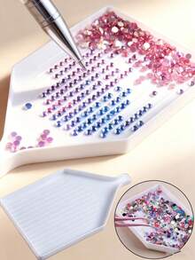 5pcs/Set 1pc Nail Rhinestone Tool Tray, Jewelry Sorting Tray, Rhinestone Storage Box, DIY Rhinestone Nail Art Sorting Tray For Nail Tools And Supplies, Plastic Diamond Nail Art Tray, Jewelry Sorting Tray, Rhinestone Storage Box, Diamond Painting Accessories And Tools - Multicolor - View 3