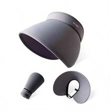 1顶女士夏季遮阳帽，宽檐防紫外线帽，沙滩遮阳帽，可折叠马尾辫旅行巴拿马帽，度假帽 - 彩色 - 查看 11