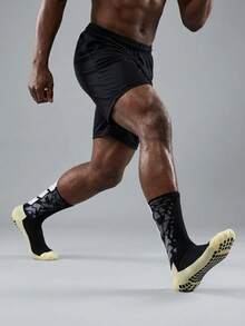 1/3 Pairs Men's Black & White Football Mid-Calf Socks, Anti-Slip, Cushioned Support, Breathable For Sports Training & Match - Multicolor - View 5