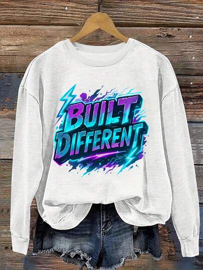 Sweatshirt For Women Creates A Variety Of Neon-Style Retro Print Sweatshirts, Round-Neck Casual Styles For Women In Winter And Autumn - Long Sleeve Tops, Spring, Bride To Be