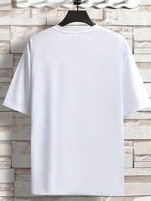Classic Men's Casual Graphic T-Shirts For Summer, Oversized T-Shirts With SKULL AND Print And Crew Neck, Stylish Men's Clothing - Unisex Cotton T-Shirt - 白色 - 查看 2