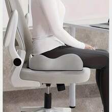 Almohada de apoyo lumbar de espuma viscoelástica, cojín ergonómico corrector de postura de 3 zonas, alivia el dolor de espalda, apto para oficina, asiento de coche, silla de ruedas - A - Ver 1