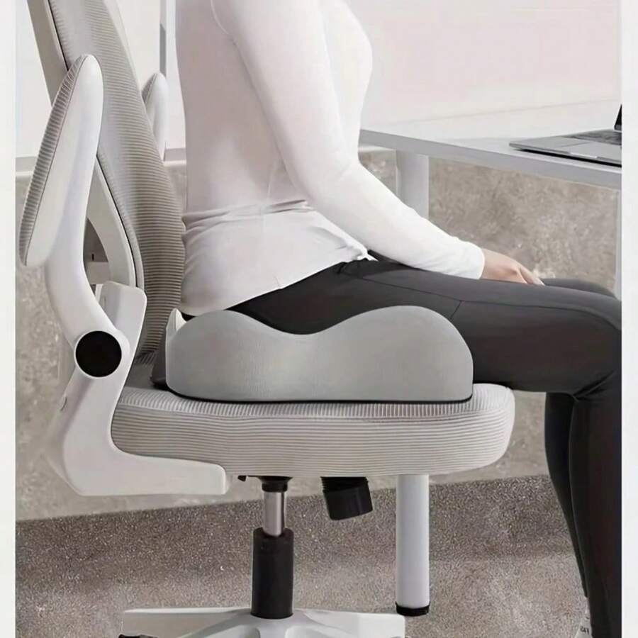 Almohada de apoyo lumbar de espuma viscoelástica, cojín ergonómico corrector de postura de 3 zonas, alivia el dolor de espalda, apto para oficina, asiento de coche, silla de ruedas - A - Ver 1