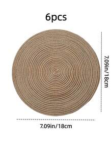 4pcs/6pcs/8pcs/15-Inch Round Woven Table Placemats, Washable Kitchen Dining Mat, Suitable For Family Gathering, Wedding Party (Coffee Brown) - Coffee Brown - View 27