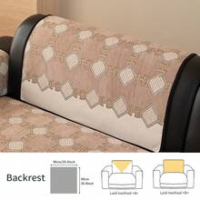 1pc Chenille Jacquard Sofa Cover, Pet-Friendly, Non-Slip Sofa Protector, Suitable For L-Shaped Combination Sofa And 1/2/3/4 Seat Sofa (Sold Separately), Suitable For All Seasons - Khaki - View 16