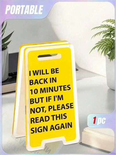 Acryl Schreibtisch Schild "ICH KOMME IN 10 MINUTEN ZURÜCK, WENN NICHT, LESEN SIE BITTE DIESES SCHILD NOCH EINMAL" - Humorvolle Büro Dekoration, Geschenk für Kollegen, vielseitige Raumdekoration