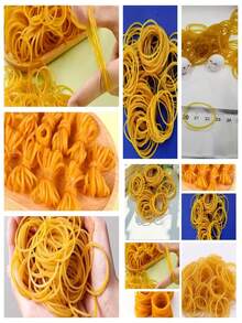 200/50pcs (38mm) Yellow Multi-Purpose Rubber Bands - Durable Synthetic Rubber Elastic Bands Suitable For Office, School And Home Organization And Storage. With O-Rings, No Dye Added, Commercial Grade, Suitable For Securing Vegetables, As Well As Tying And Packaging Trash Bags. - A - View 2