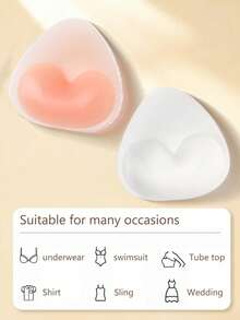 A Pair Of Reusable Silicone Breast Pads That Provide Invisible Lift And Support To The Bust. Suitable For Swimwear And Lingerie, The Soft, Padded Padding Enhances The Lifting Effect And Is Perfect For Bikinis, Wedding Dresses, Gowns, And Tank Tops. - Multicolor - View 6