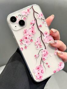 1 pieza Funda de teléfono con cobertura completa, transparente, con amortiguador de aire y diseño de flor de lirio rojo brillante, compatible con iPhone11 12 13 14 15 16 17 ProMax, A55/54/53/52/51, S25/24/23/22/21 Series - Estilo 1 (1 pieza) - Ver 4