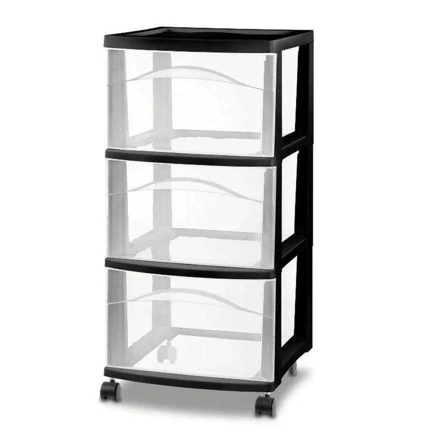 Brightroom ™   3 Drawer Medium Cart Storage Organizer - Black - View 1