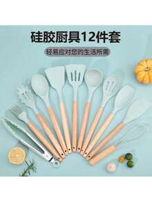 12pcs Silicone Cooking Utensil Set - Passed European Food Contact Test, Heat Resistant Up To 446°F, Non-Stick Cookware , Dishwasher Kitchen Tools Include Tongs, Spatula, Spoon, Brush, Whisk, Small Gadgets - Multicolor - View 4
