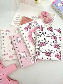 SANRIO Sổ tay lò xo màu hồng dễ thương cỡ A5/A7, sổ ghi nhớ hoạt hình, nhật ký, sổ kế toán, đồ dùng học tập và văn phòng phẩm, quà sinh nhật cho trẻ em. - Nhiều màu - Xem 10