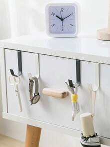 4pcs No Drill Wall Hooks, Multi-Purpose Wall Mounted Hooks For Hanging Clothes, Bags, Towels, Suitable For Home, Rental, Office, And Student Use, Great For Kitchen, Bedroom, Bathroom, Office, And Dorm Organization - Multicolor - View 10