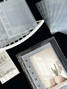 1 Pack, Contains 10 A6/A7 Transparent Inserts, Suitable For Photo Album Inserts, Plastic Scrapbook Storage Boxes, Sticker Book Inserts, Insert Bags, Sticker Storage Boxes, Portable Travel Souvenir Storage Boxes, Sticker Notebooks And Sticker Planners. Made Of High Transparency PP Material, Perfect For Sticking Stickers, Making Sticker Notebooks, Photo Cards And Organizing Office Planners. Ideal For Classroom, Home, Office And Travel, And A Must-Have For Back To School. - Multicolor - View 4