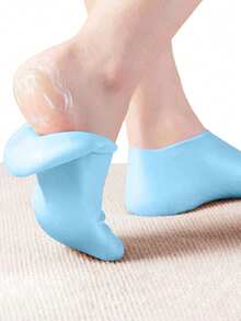 1Pair/1Set Silicone Foot Care Socks, For Dry Cracked Feet Heel And Softening Rough Skin, Foot Care Tools For Women And Men, Ideal For Pedicure, Home Foot Care, High Elastic Absorption Pressure Socks - Tím + Xanh lam - Xem 2