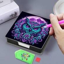 Bộ tranh đính kim cương 5D - Sổ tay/Hộp ghi nhớ họa tiết Mandala 9 ô - Quà tặng thủ công độc đáo, Bộ tranh đính kim cương, Hình tròn bất đối xứng, Quà tặng thủ công độc đáo cho bàn làm việc văn phòng và nhà - Nhiều màu - Xem 26