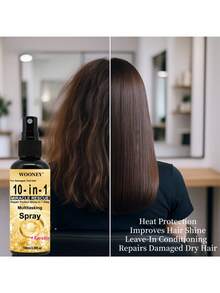 奇迹修护10合1多效喷雾，热防护，修护受损干枯发质，角蛋白提升秀发光泽，免洗护发喷雾，护理受损干枯发质，抚平毛躁，造型热防护喷雾，干发护理 - 1 件 - 查看 5