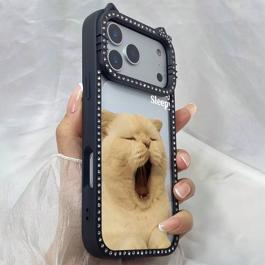 苹果スマホケースiPhone14Proクリア/ラインストーン付き/ソフトTPU17/Android/機種対応16e513Pro13 - 黑色 - チェックする 1