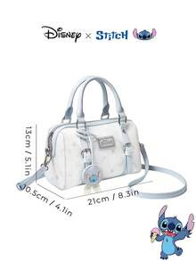 Disney 官方授权 Stitch 联名系列 Charm & Stitch 印花迷你波士顿包 - 卡通印花斜挎包，休闲时尚单肩包，生日礼物 - 彩色 - 查看 11