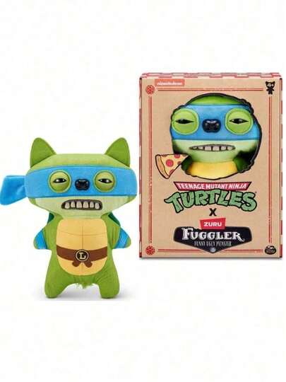 Spin Master Spin Master 官方 Fuggler 趣味牙齿怪兽忍者神龟系列磨牙毛绒玩具，可爱又有趣