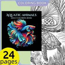 1 Book Colorful Marine Life Coloring Book 24 Sheets (120gsm Thickened Paper) Upgraded Deluxe Edition (Suitable For Easter, Thanksgiving, Christmas, New Year And Valentine's Day Gifts) - Single Piece - View 3