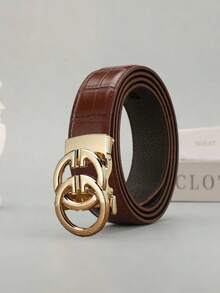 男士真皮腰带，商务休闲百搭自动扣高档裤腰带 - 彩色 - 查看 8