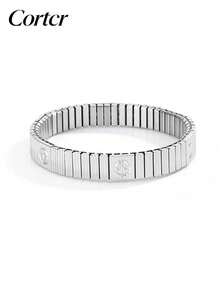 1pc Men's Fashionable Versatile Minimalist Bracelet - Silver - View 6