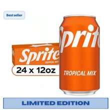 Sprite Tropical Mix Soda, 12 Fl Oz Cans, 24-Pack, Refreshing Lemon-Lime & Tropical Flavor Soft Drink - Orange - 查看 1