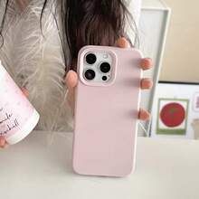 Recessed Button Design, High-Quality Liquid Silicone Phone Case, Compatible With IPhone 17 AIR 16 15 14 13 12 11 Pro Max, Soft Waxy Texture, Skin-Friendly And Comfortable - Pink - View 1