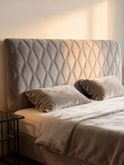 1 pieza Funda de cabecera de terciopelo gris, apta para camas Queen, Full y California King (47x27in, 59x27in, 71x27in, 79x27in), estilo de cojín largo, cubierta protectora a prueba de polvo, almohadilla suave para el armazón de la cama, decoración moderna para el dormitorio, fácil de limpiar, mejora del hogar