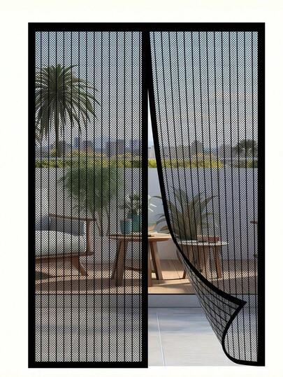 Magnetic Mesh Screen Door, Magnetic Curtain, Heavy Duty Self-Sealing Mesh Divider, Keeps Out Bugs, For Indoor & Outdoor Use, Room Divider, Ideal For Bedroom, Wardrobe Door, Perfect Gift For Women, Suitable For Patio, Office, Bathroom, Living Room, Bedroom, Wedding, Kitchen, Dorm, Home Decor, Bathroom Accessories, Bathroom Decor, Autumn Decor, Furniture, Curtain, Anti-Mosquito Net
