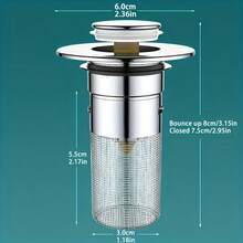 2个装不锈钢水槽排水过滤器，通用型水槽排水塞，防腐蚀，压力激活过滤网，多功能水槽排水配件 - A - 查看 4