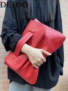 Dedoo 奢华、迷人、优雅精致的大号黑色方形复古包，适合作为母亲节礼物送给妈妈，也适合派对、婚礼、晚宴和正式场合，是送给女士、女朋友、女教师、伴娘的最佳礼物。 - 紅色 - 查看 3