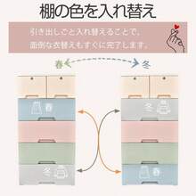 収納ボックス 収納ケース 5段 引き出し 鍵 衣類 洋服 衣替え ランドリーチェスト 組立 子供部屋 生活用品 新生活 シンプル - ホワイトモヨウ - チェックする 3