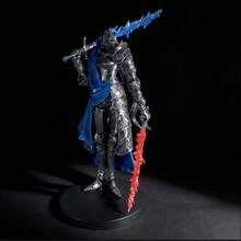 Elden Ring Dual Crescent Knight Action Figure, Metal Armor + Flowing Blue Cape, Game Scene Reproduction Model, Exquisite Face Sculpting And Detailed Depiction, Great Decorative Gift - Multicolor - View 3