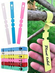 100pcs Plant Label Tags, Waterproof Flower Plant Tags, Gardening Labels, Plant Ring Buckle Marker Tag, Outdoor Garden Plant Label Paper,Reusable Garden Tags - Durable Waterproof Plastic Plant Labels, Waterproof Garden Nursery Labels - A - View 3