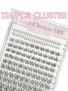 anlinnet 140pcs D-Curl Natural False Eyelashes Set 8-16mm With 6mm Base, Fluffy Natural Lash Clusters D-Curl - Wide Range DIY Eyelash Extension Set, Invisible Lash Band - D - View 6