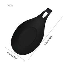 Silicone Trivet Mat, Heat Resistant Spoon Rest, Creative Tableware Coaster, Easy To Clean Kitchen Tool - Black - View 6