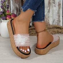 2026 New Round Toe Platform Sandals, Summer Bestseller Round Toe Platform Sandals With Bow, Round Toe Strap Sandals, Round Toe Platform Sandals, Round Toe Sandals, Non-Slip Platform Sandals - Beige - View 12