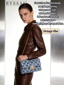 Spring 2026 Women's Tie Dye Denim Crossbody Bag -Inspired Quilted Chain Bag For Travel & Date,High Quality Spring Denim Shoulder Bag Unique Tie Dye Small Square Bag Perfect For Gift & Holiday,Shoulder Bag Ideal Gift For Her & Daily Use,Viral  Style Bag! Quilted Zebra Tie-Dye Denim Crossbody Bag For Women, Multiway Chain Strap Shoulder Purse | Y2K Must-Have,Unique Design Tie Dye Denim Underarm Bag High Quality Chain Shoulder Bag Versatile For Jeans & Dresses,Valentine's Day,[US Local Warehouse] - 彩色 - 查看 8