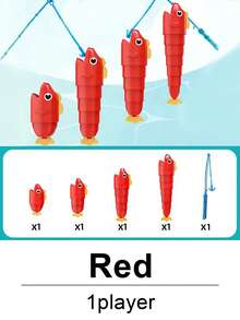 1 Set Extendable Fishing Game, Blind Fishing Challenge With Retractable Small Fish, 4 Different Lengths, Upgraded Hook Design With Lifelike Eyes And Gentle Round Shape, ABS Material, Interactive Tabletop Party Game, Children's Stress Relief Toy And Gift - Multicolor - View 16