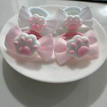 4件套宠物毛发饰品，可爱蓬松的狗狗发饰，采用柔软的人造毛皮制成，适合日常狗狗美容和造型。 - 彩色 - 查看 8